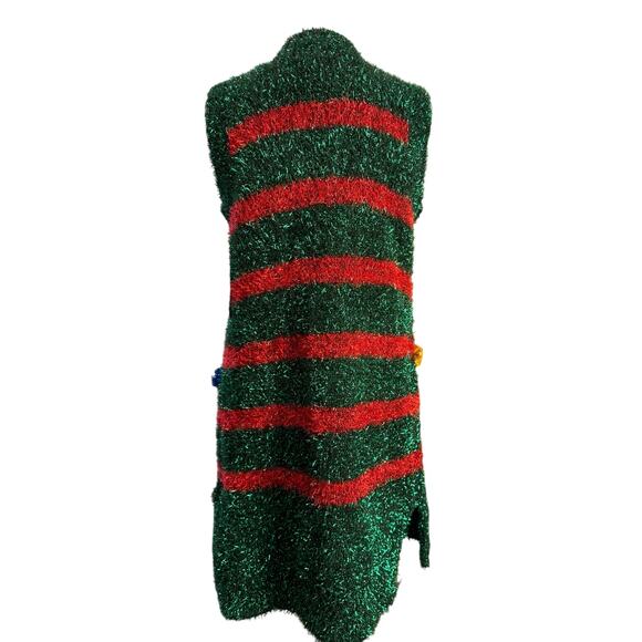 NWT Jollidays Women's Christmas Sweater Cardigan Long Red Green Size XS - Picture 3 of 11